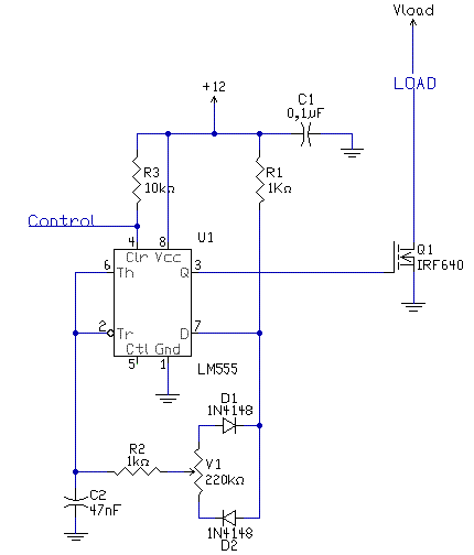 circuito che realizza un segnale pwm