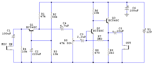 preamplificatore microfonico schema